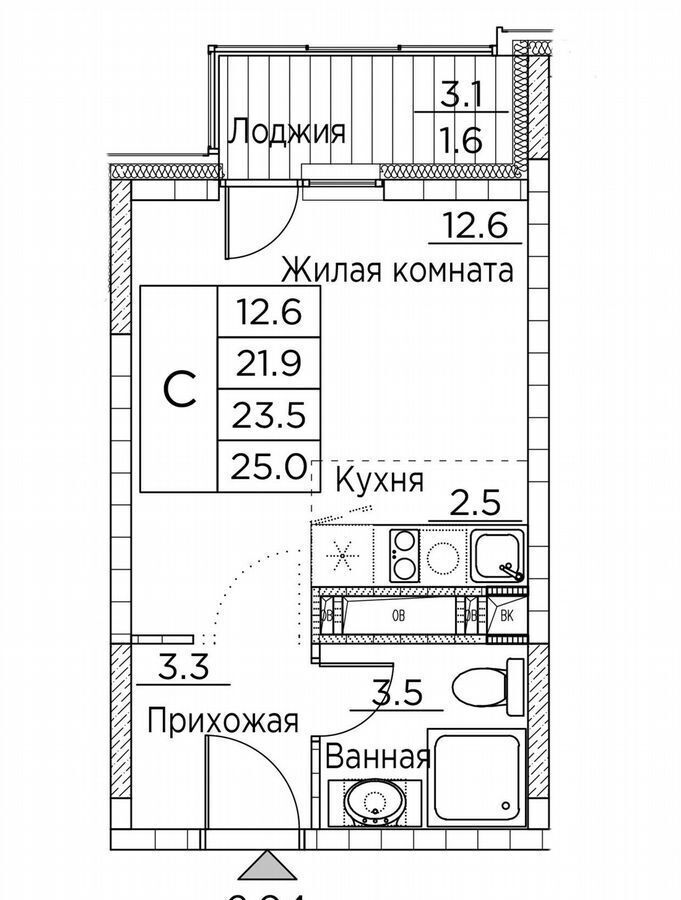 квартира г Владивосток р-н Ленинский ул Нейбута 137 ЖК «Гринхилс» фото 1