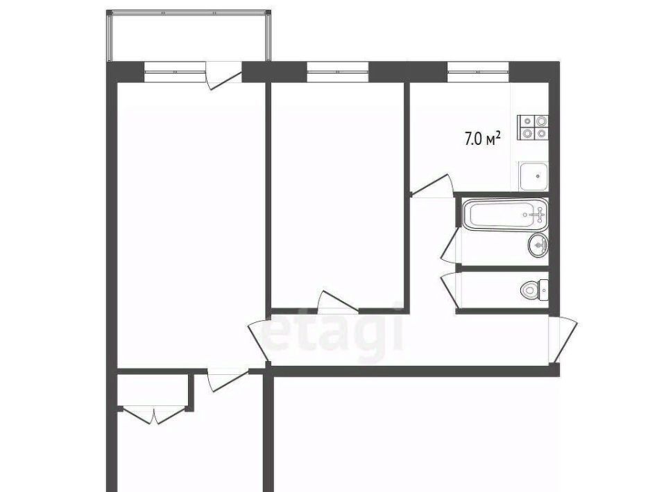 квартира г Коряжма ул Набережная им Н.Островского 46а фото 2
