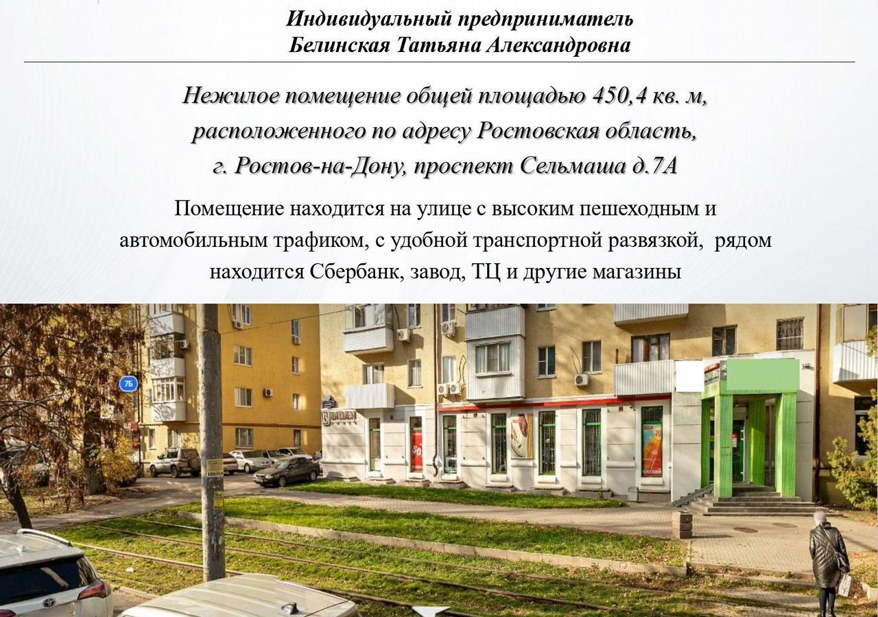 торговое помещение г Ростов-на-Дону р-н Первомайский Сельмаш пр-кт Сельмаш 7а фото 1