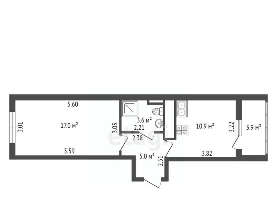 квартира р-н Всеволожский г Кудрово пр-кт Строителей 20к/2 Улица Дыбенко, Заневское городское поселение фото 2