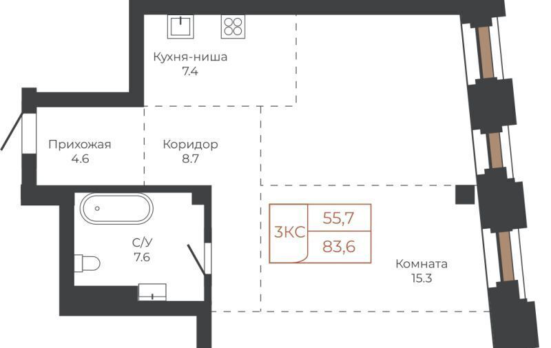 квартира г Барнаул р-н Центральный пл им В.Н.Баварина 8к/2 фото 1