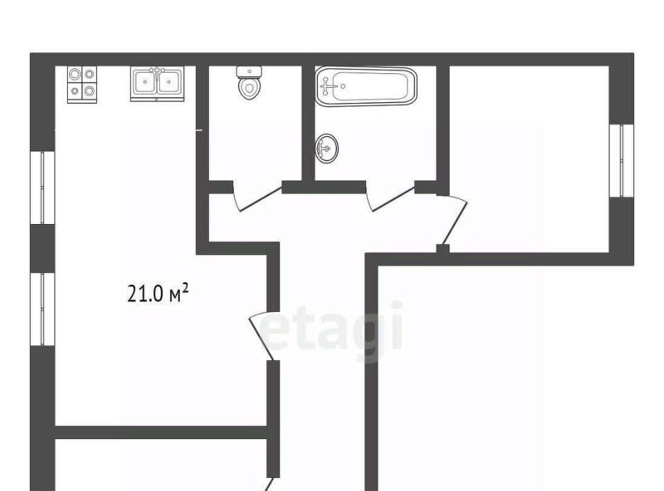 квартира г Кострома ул Гагарина 3 фото 2
