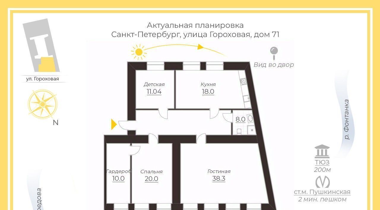 квартира г Санкт-Петербург метро Звенигородская ул Гороховая 71 округ Семёновский фото 2