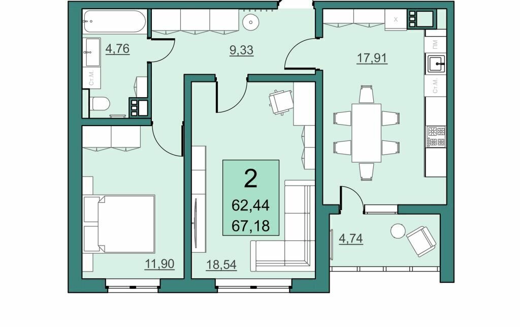 квартира г Саратов р-н Кировский Солнечный 2 ул им Академика Семенова Н.Н. фото 1