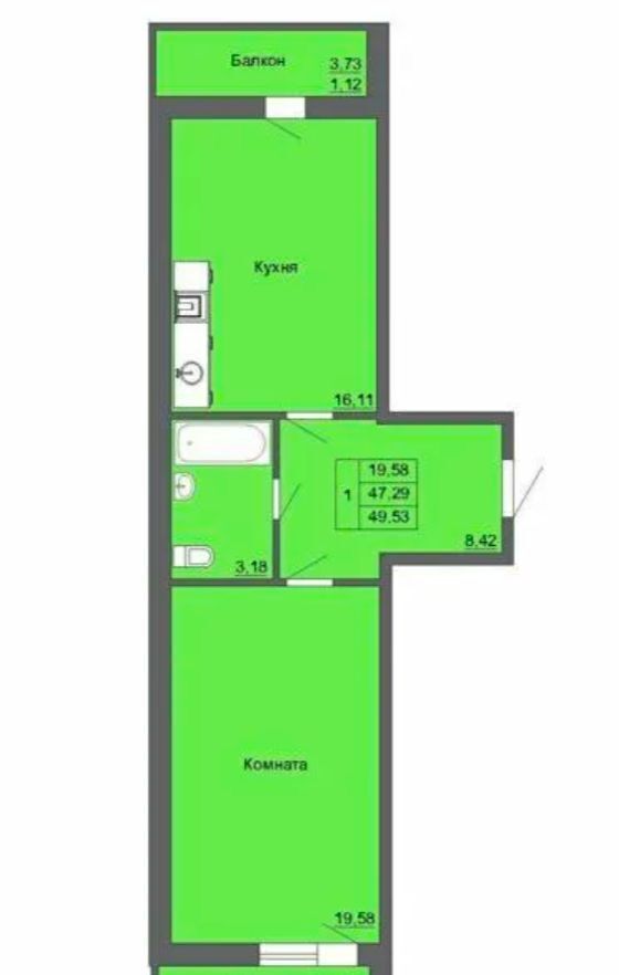 квартира г Краснодар р-н Прикубанский ул Дубравная 1 фото 8