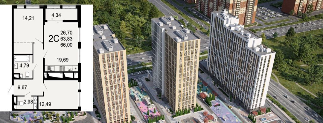квартира г Рязань р-н Октябрьский ул Льговская 8 ЖК Открытие фото 1