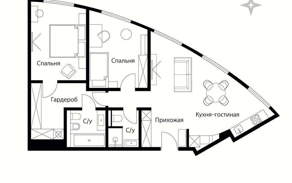 квартира г Москва метро Сокол ул Врубеля 4к/1 фото 22