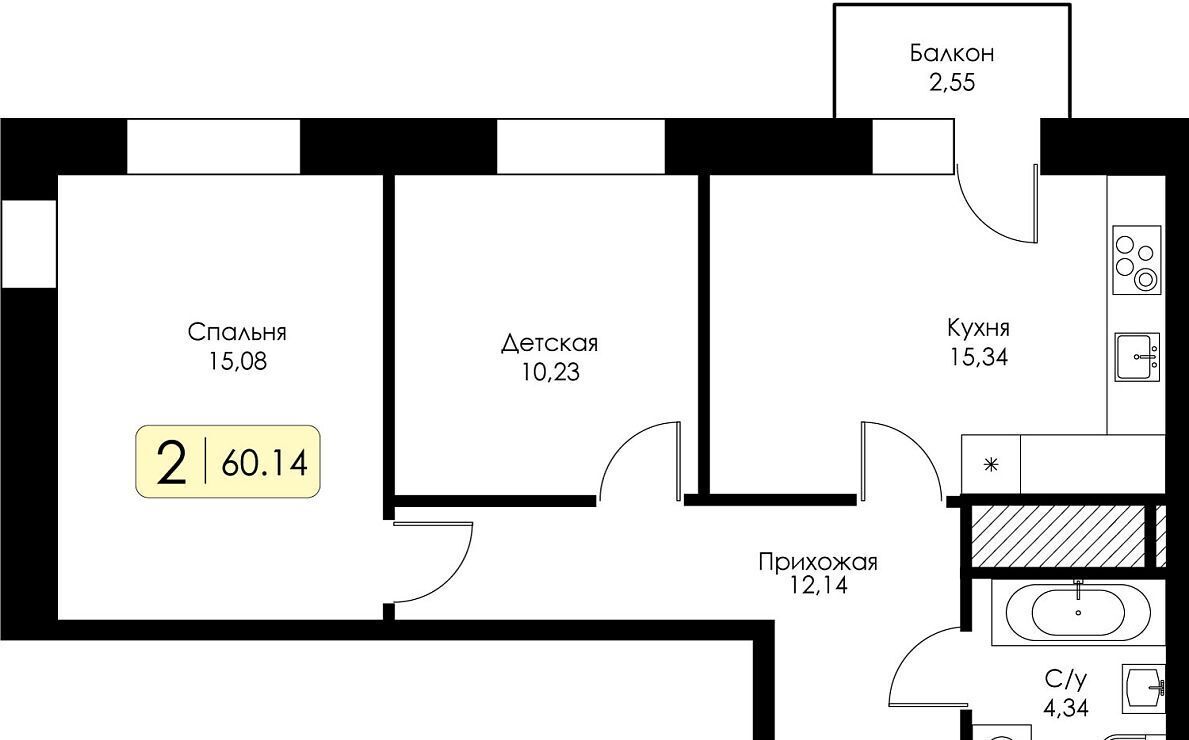 квартира г Нижний Новгород р-н Канавинский ЖК "Анкор" 15-й кв-л фото 1