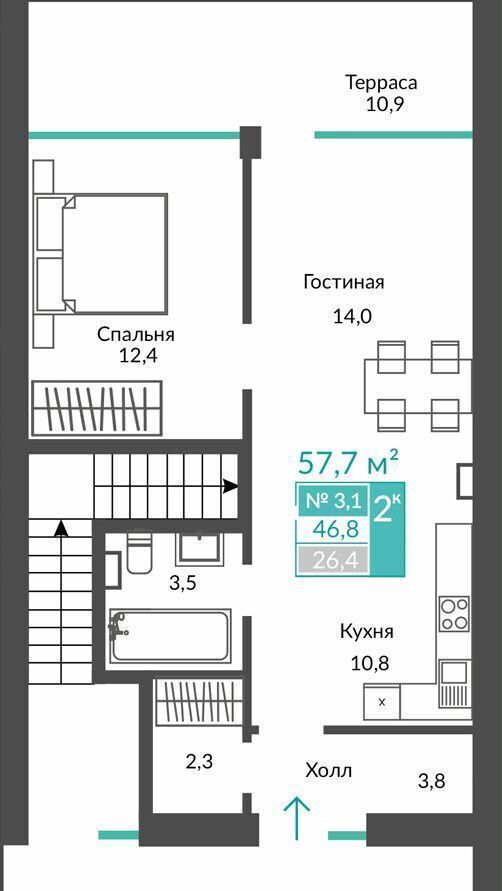 квартира г Алушта с Виноградное ул Сусловой 8 фото 17
