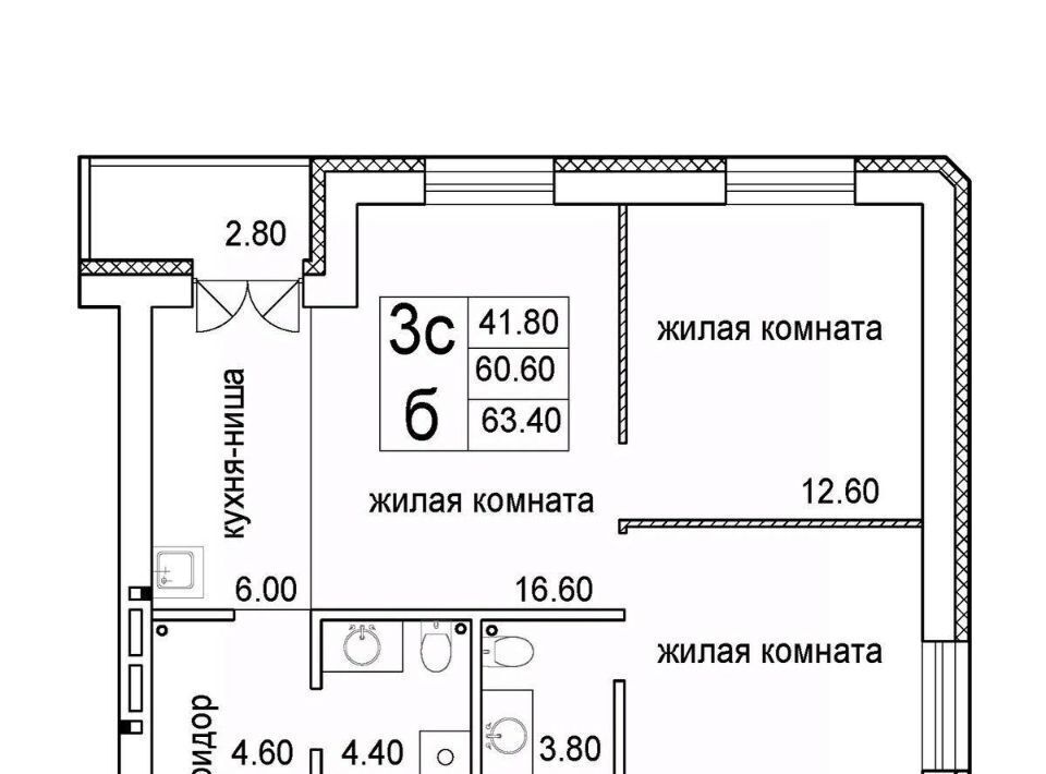 квартира г Новосибирск Речной вокзал ул Загородная фото 1