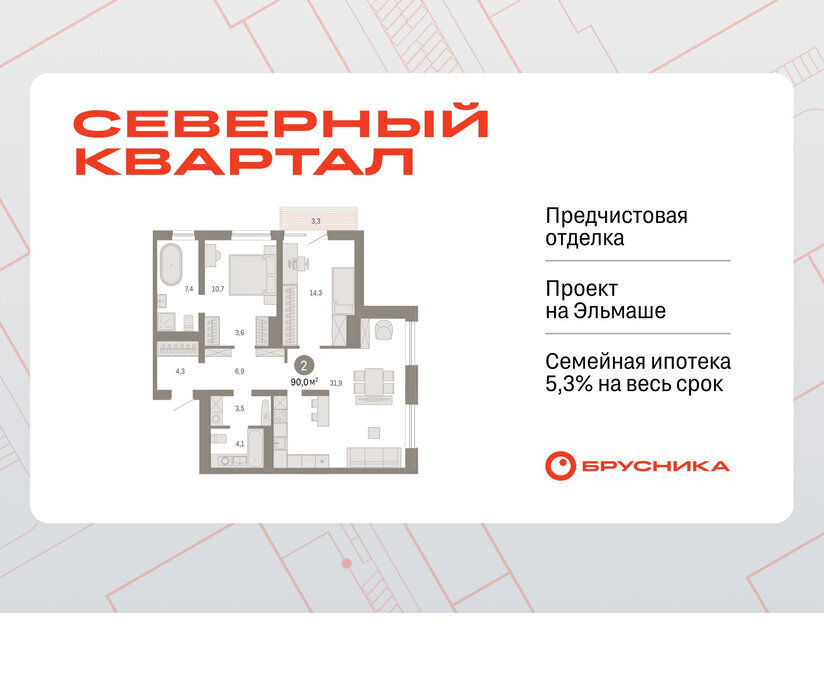 квартира г Екатеринбург р-н Орджоникидзевский Эльмаш Уралмаш пер Механический 11 фото 1