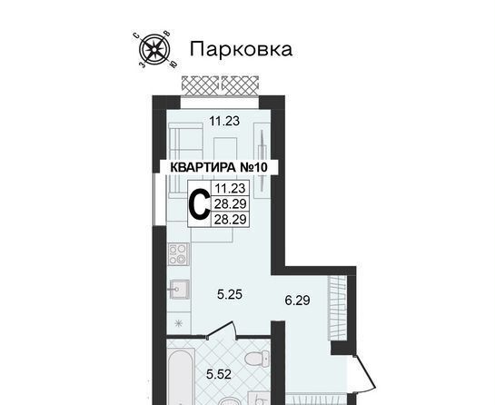 квартира г Муром ул 5-я Новослободская 1 ЖК "Новая Слобода 2.0" фото 10