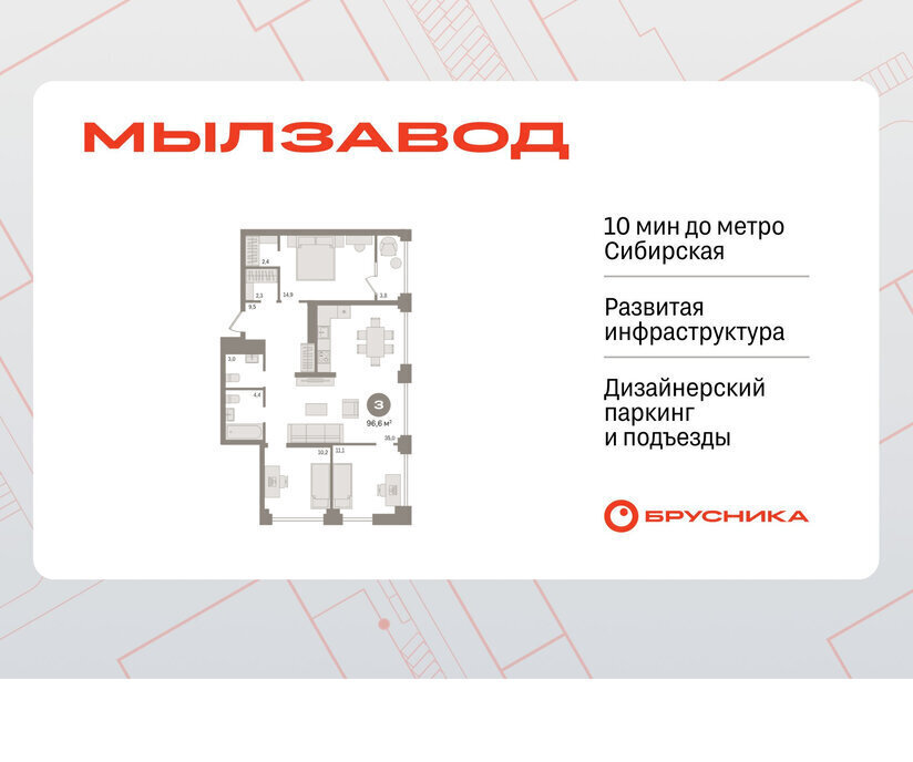 квартира г Новосибирск р-н Центральный Маршала Покрышкина ЖК Мылзавод фото 1