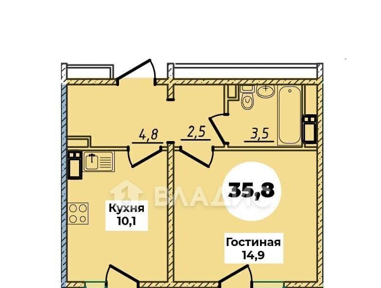 квартира г Улан-Удэ р-н Октябрьский 148А мкр, 2/4 фото 2