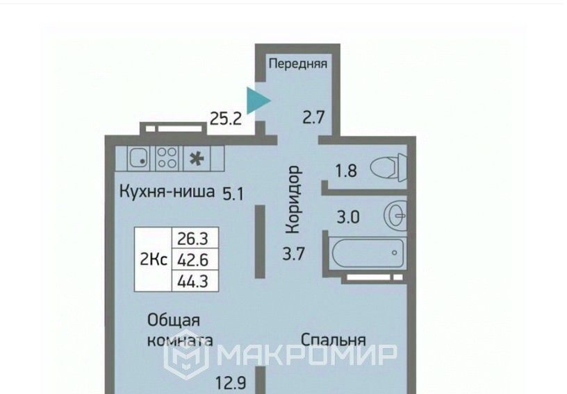 квартира г Новосибирск ул Александра Чистякова 22/1 Площадь Маркса фото 2