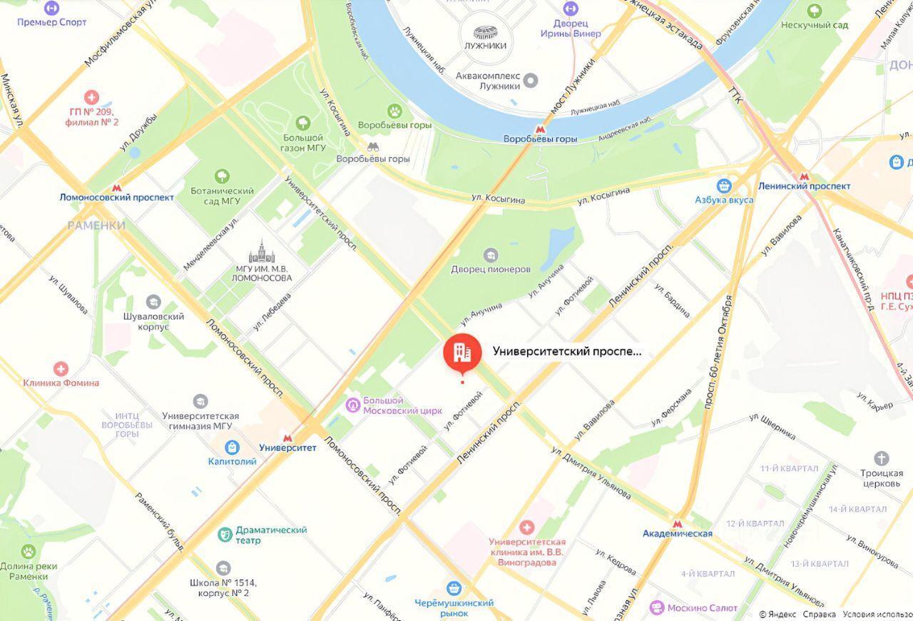 квартира г Москва ЮЗАО Гагаринский пр-кт Университетский 5 Московская область фото 7