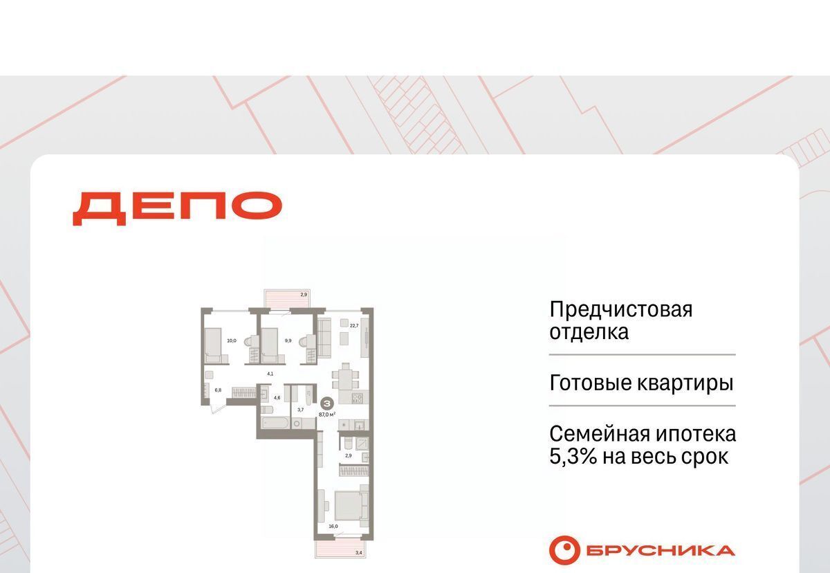 квартира г Екатеринбург Старая Сортировка ЖК Квартал Депо Проспект Космонавтов, Сортировочный жилрайон фото 1