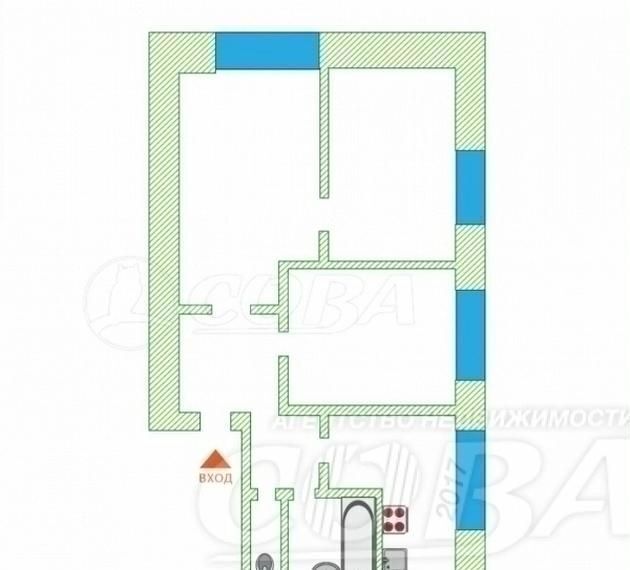 квартира г Тюмень р-н Центральный ул Холодильная 42а фото 10