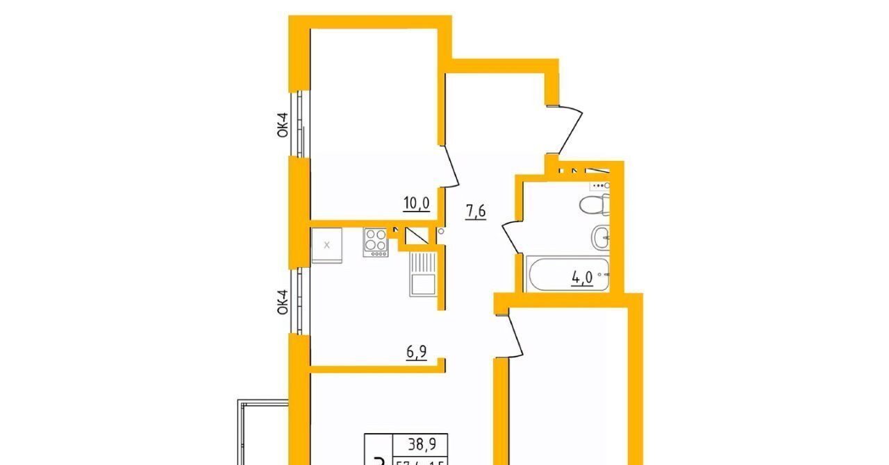 квартира г Уфа р-н Калининский ул им. Фронтовых бригад 15/1 фото 1