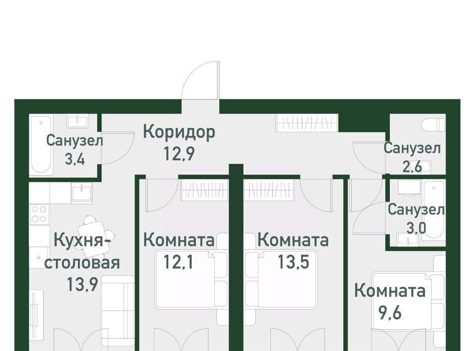 квартира г Екатеринбург Чкаловская Твоя Привилегия жилой комплекс фото 1