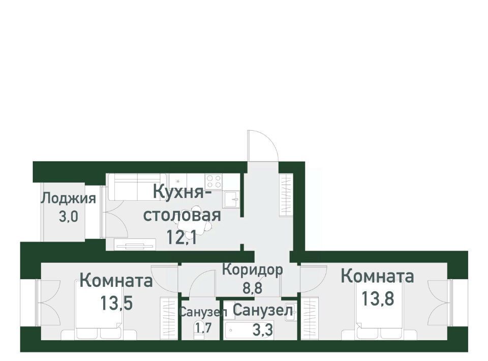 квартира г Екатеринбург Чкаловская Твоя Привилегия жилой комплекс фото 1