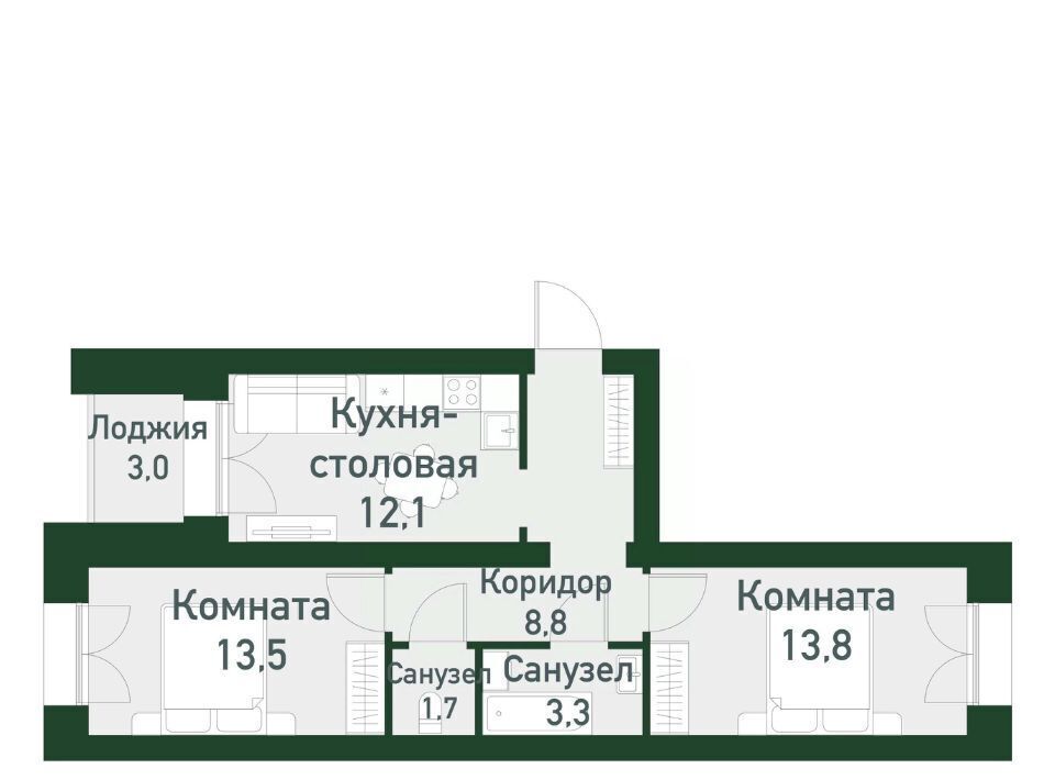 квартира г Екатеринбург Чкаловская Твоя Привилегия жилой комплекс фото 1