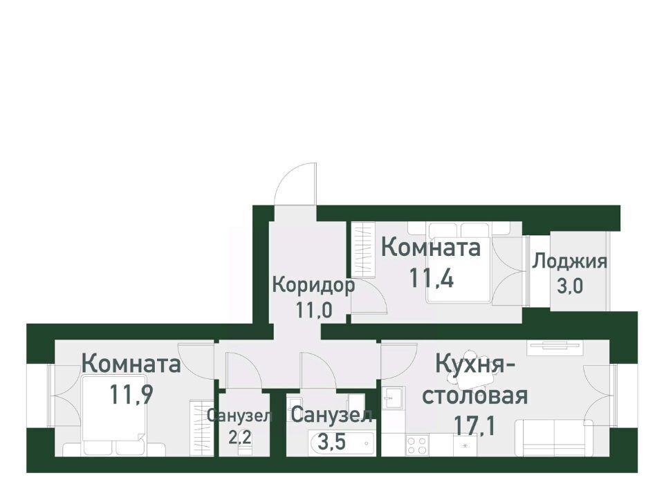 квартира г Екатеринбург Чкаловская Твоя Привилегия жилой комплекс фото 1