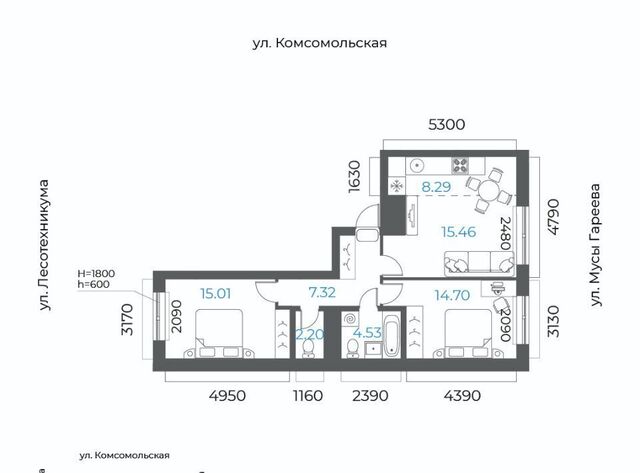 р-н Октябрьский микрорайон Глумилино-2 8-е Небо жилой комплекс фото