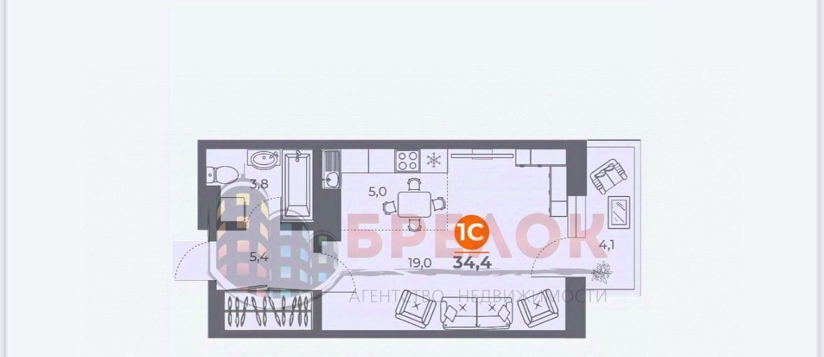 квартира г Ростов-на-Дону р-н Октябрьский ул Оганова 20с/2 фото 1