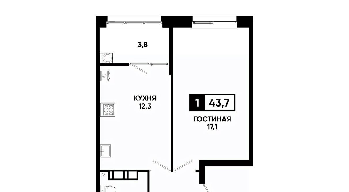 квартира г Ставрополь р-н Промышленный ул Андрея Голуба 12к/8 фото 1