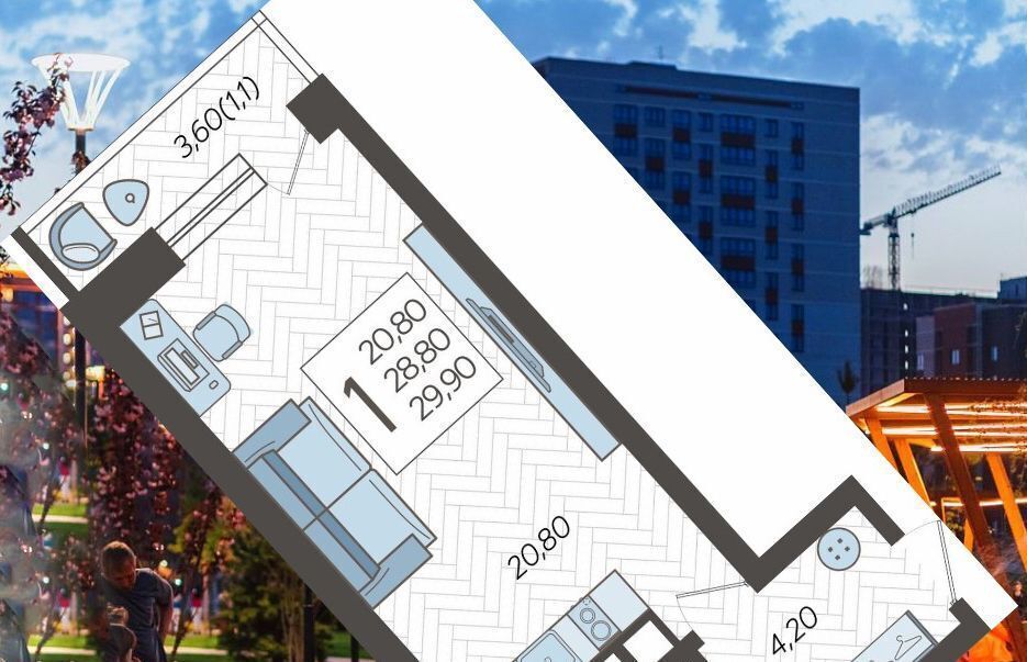 квартира г Краснодар р-н Прикубанский ул Ярославская 115 ЖК Небо корп. 3 фото 4