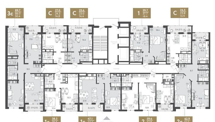квартира г Краснодар р-н Центральный ул Колхозная 5/2 ЖК «Все Свои VIP» корп. 2 фото 22