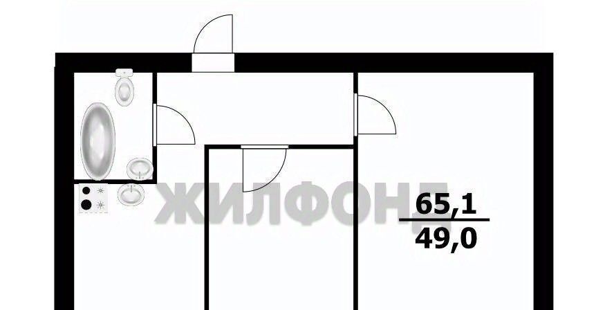 квартира г Новосибирск Речной вокзал ул Радиостанция N2 22/2 фото 1