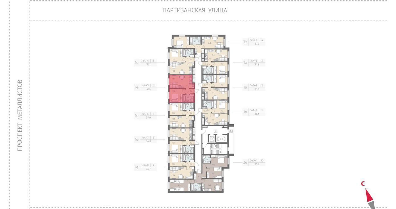 квартира г Санкт-Петербург метро Ладожская ул Партизанская 3 ЖК «ЛСР. Большая Охта» лит. а фото 2
