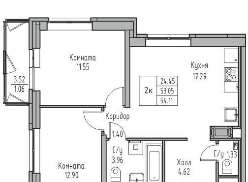 квартира г Санкт-Петербург ул Ивинская 1к/4 Беговая фото 2