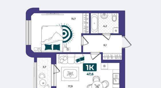 квартира г Тюмень р-н Центральный ул Тимофея Кармацкого 18 фото 24