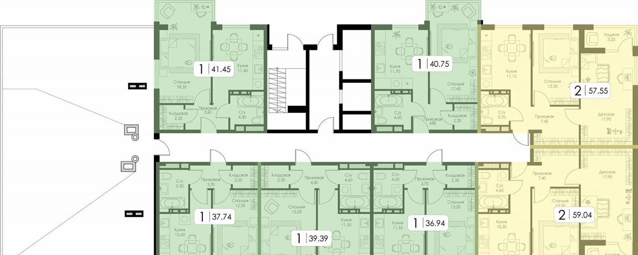 квартира г Смоленск р-н Ленинский ш Краснинское 4 блок-секция 1, 2, 3 фото 2