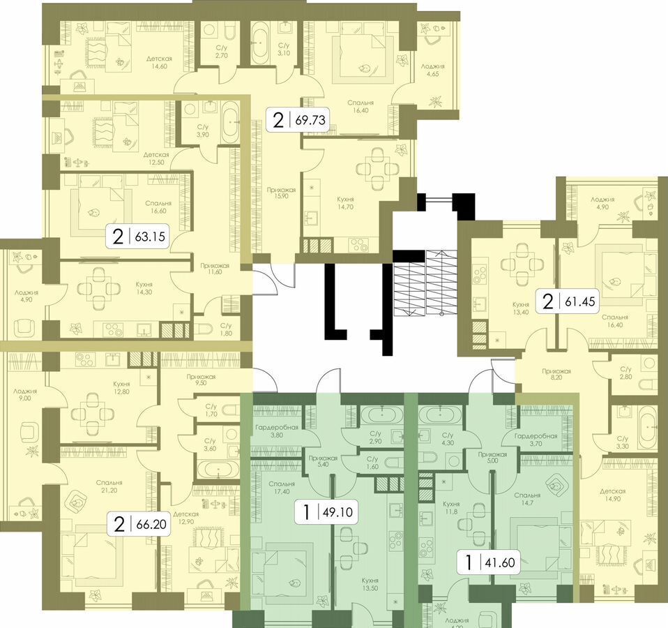 квартира г Смоленск п Одинцово р-н Ленинский д. 5, блок-секц. 1, 2, 3 фото 2
