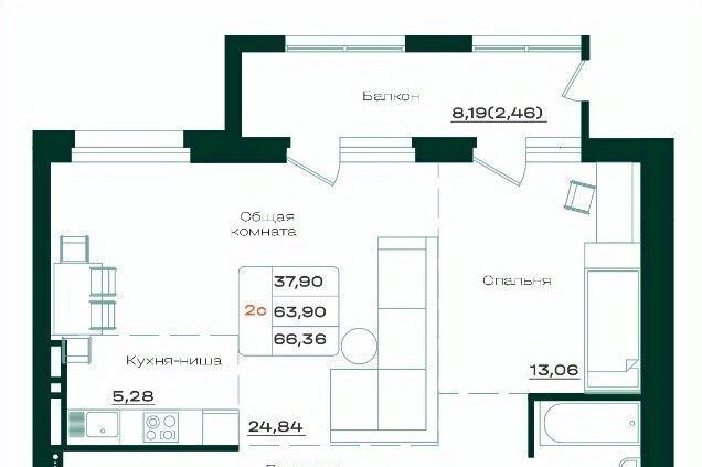 квартира г Барнаул р-н Железнодорожный пр-кт Строителей 18к/1 фото 1
