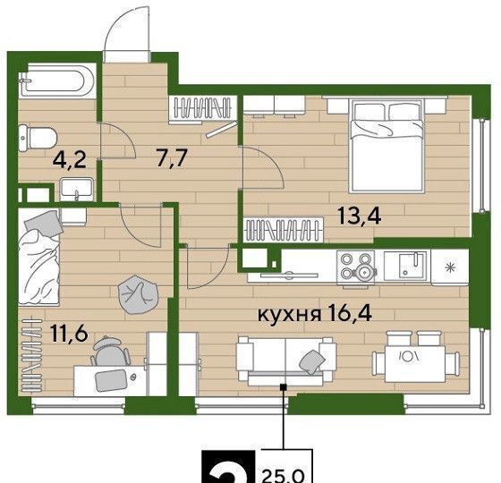 квартира г Краснодар р-н Прикубанский ул им. Марины Цветаевой 7к/2 Мкр. «DOGMA PARK» мкр-н Догма Парк фото 5