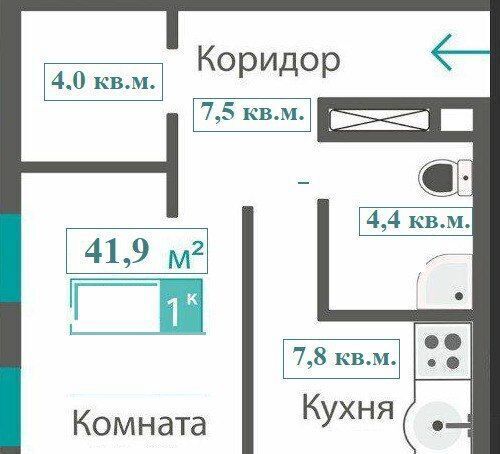 квартира г Симферополь р-н Киевский пр-кт Александра Суворова 23 фото 12