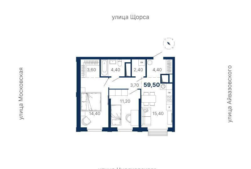 квартира г Екатеринбург р-н Ленинский Чкаловская ул Циолковского 3 ЖК «Парк Столиц» фото 1