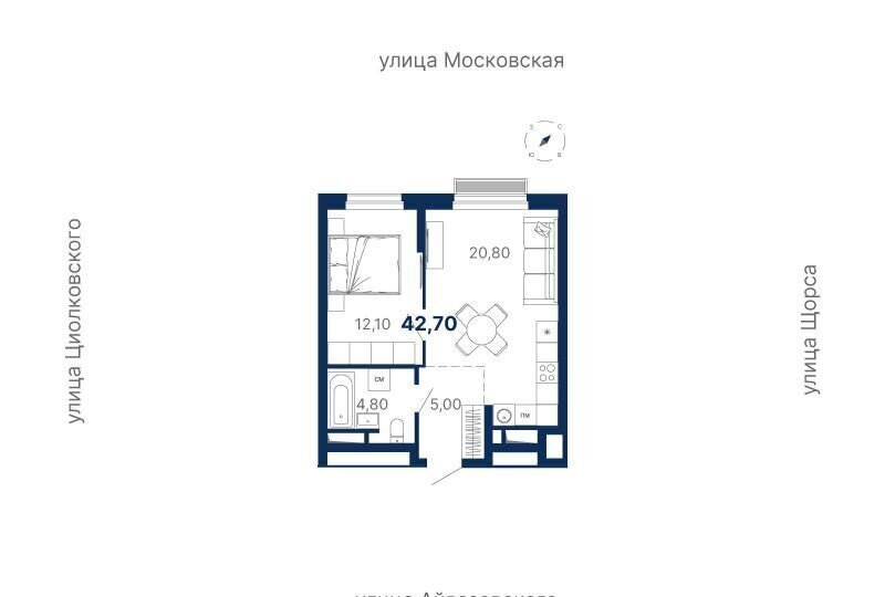квартира г Екатеринбург р-н Ленинский Чкаловская ул Циолковского 4 ЖК «Парк Столиц» фото 1