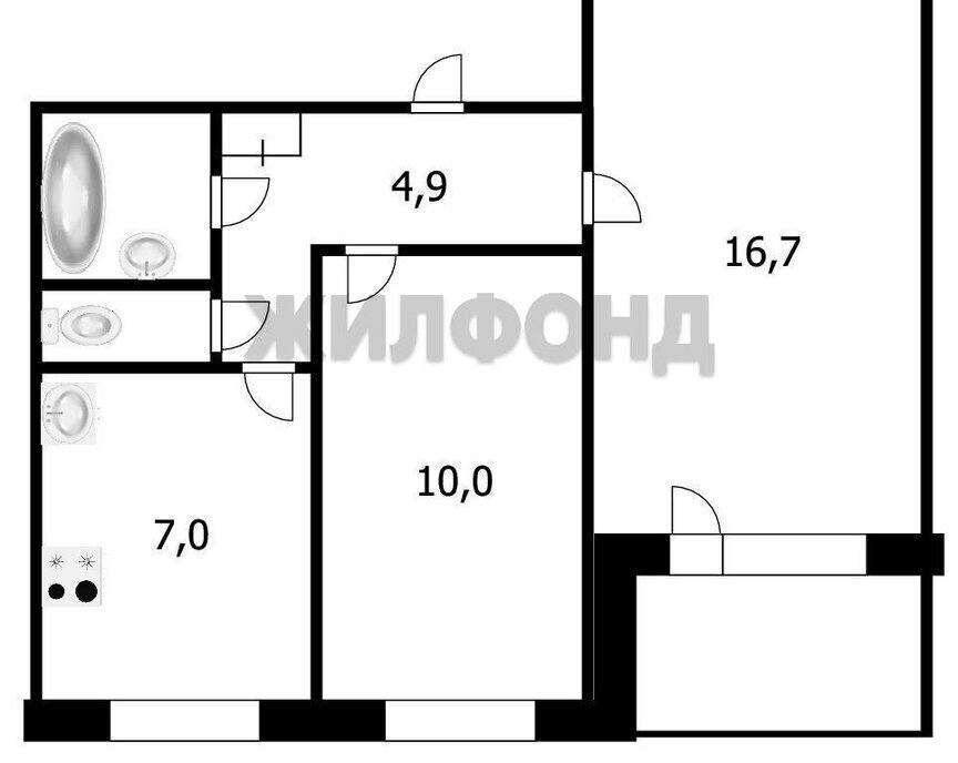 квартира г Новосибирск р-н Дзержинский Берёзовая роща ул Фрунзе 65 фото 12