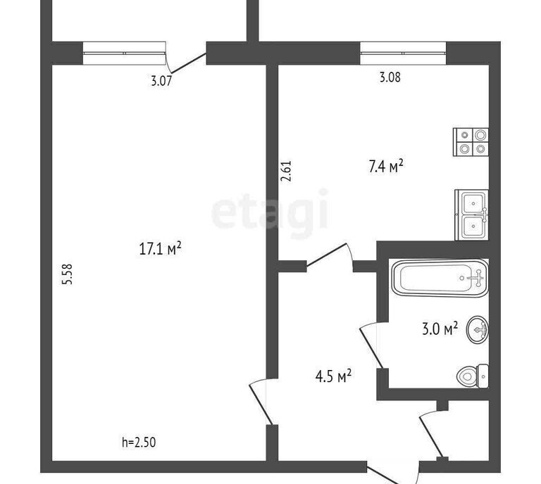 квартира г Хабаровск р-н Кировский ул Яшина 38 фото 11