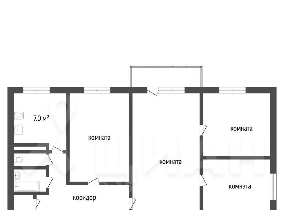 квартира г Тула р-н Центральный ул Новомосковская 7 фото 2