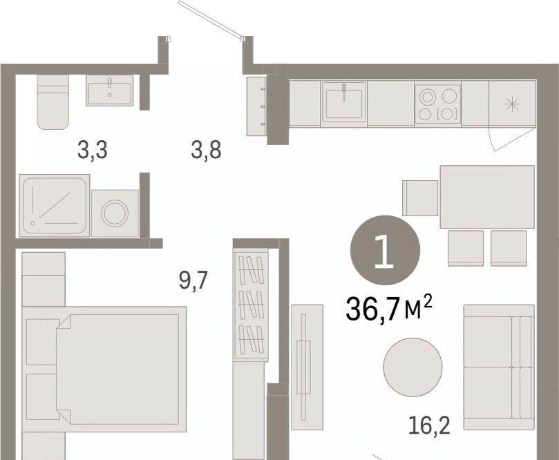 квартира г Омск р-н Кировский ул. Б. Г. Шаронова, 9 фото 3