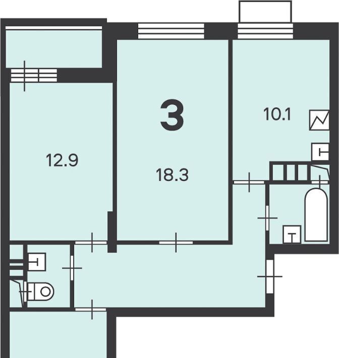 квартира г Москва метро Медведково ул Молодцова 33к/1 фото 32