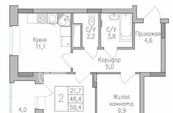 квартира г Воронеж р-н Советский ЖК ПОКОЛЕНИЕ фото 1