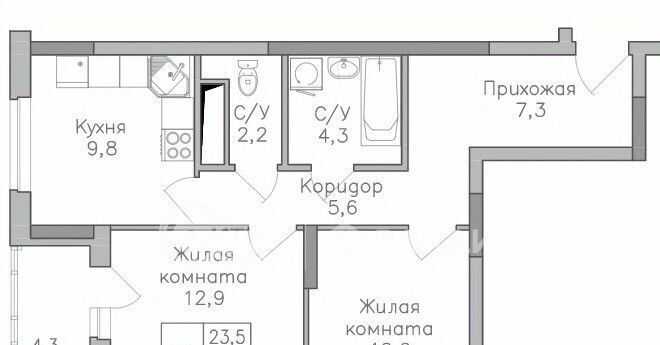 квартира г Воронеж р-н Советский ЖК ПОКОЛЕНИЕ фото 1